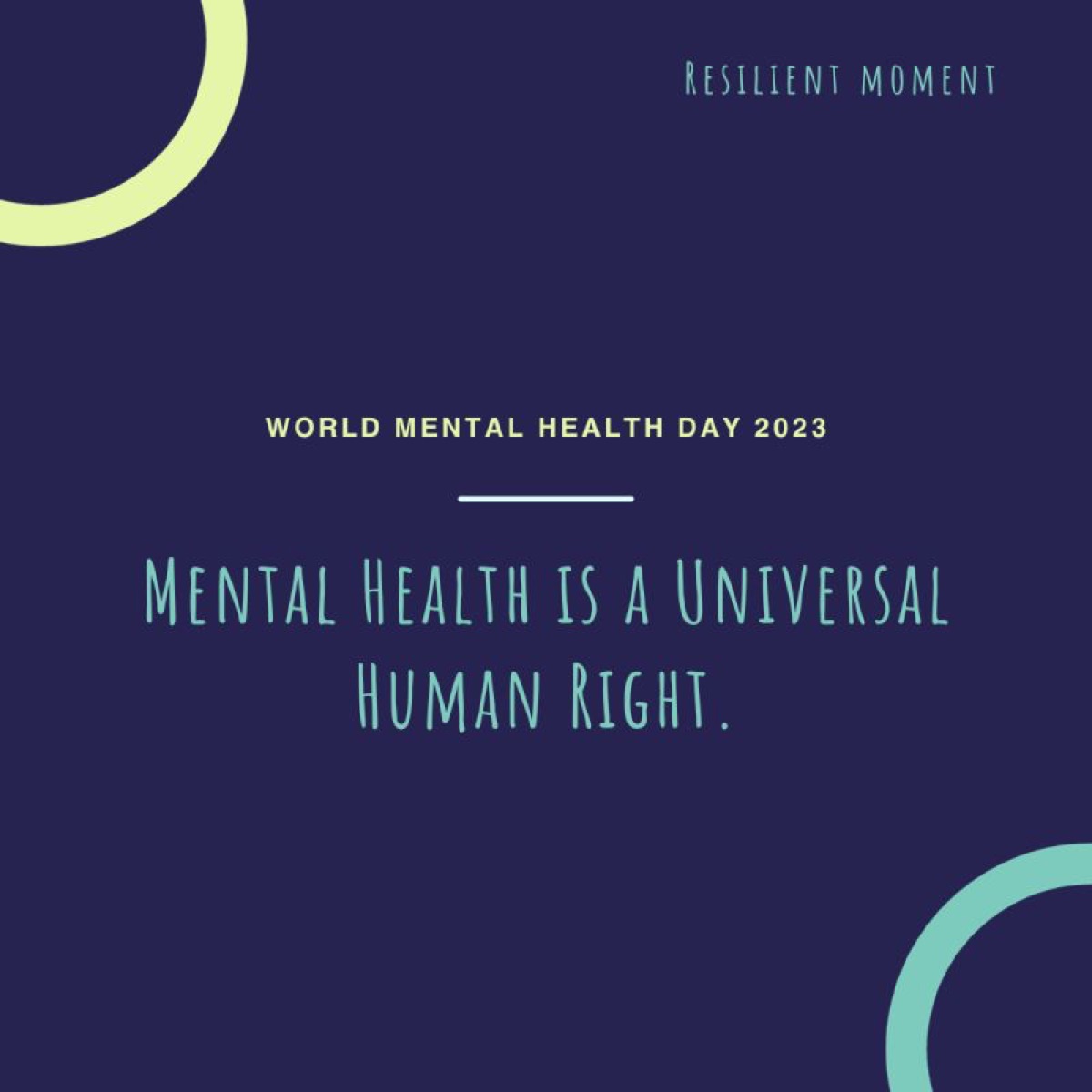 Title slide: World Mental Health Day 2023, mental health is a universal human right